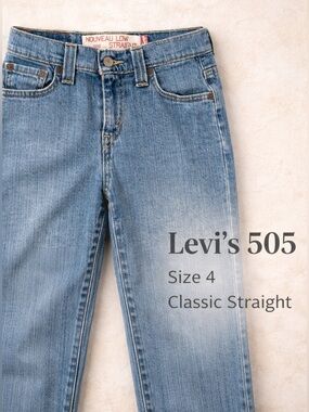 Levi’s 505 Nouveau Low Straight Jeans Women’s Size 4 Medium Wash Denim